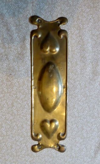 Antique Edwardian Art Nouveau Brass Door Finger Plate
