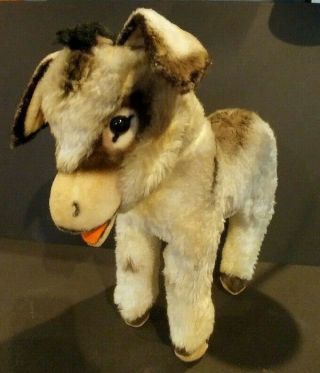 Large Vintage Grissy Steiff Donkey with Button 16 