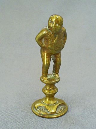 Antique Dickens Character Figural Brass Pipe Tamper/fat Boy