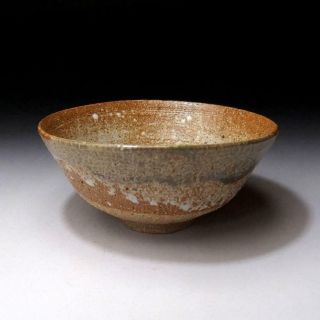SO6: Vintage Japanese Pottery Tea Bowl,  Shigaraki Ware with Signed wooden box 2