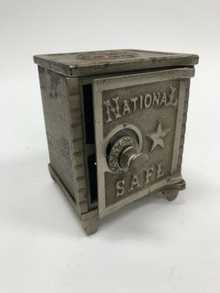 Antique Early Cast Iron National Safe Combination Coin Bank