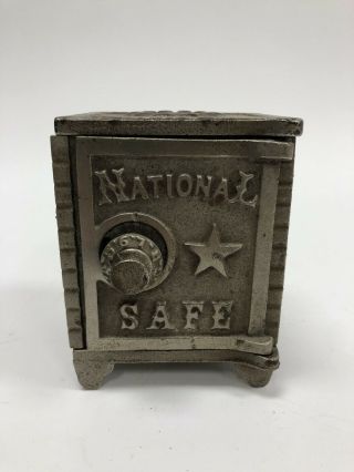 Antique Early Cast Iron National Safe Combination Coin Bank 2