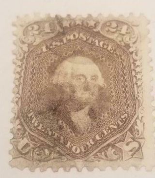 Rare George Washington 24 Cent Stamp Lilac Perforate 1857 - 61