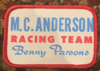 Vintage Very Rare Mc Anderson Racing Team Benny Parsons Patch