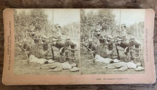 Antique Stereoview Kilburn 1899 4th Infantry Scouts Philippine Islands Soldiers