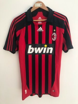 Ac Milan Italy 2007/2008 Home Football Soccer Shirt Jersey Camiseta Adidas Rare