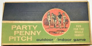 Vintage Party Penny Pitch Game By Eagle Rubber Company,  Circa 1970s - Rare