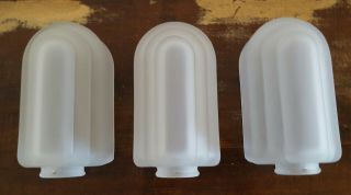 3 Art Deco Frosted Glass Slip Shade For Sconces