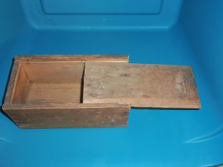 Vintage Hand - Made Wooden Box With Sliding Lid