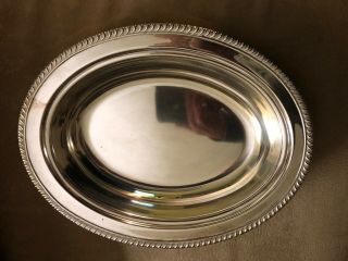 Vintage Silver Plated Serving Tray Oval 11.  5in X 9in Kent Silversmiths