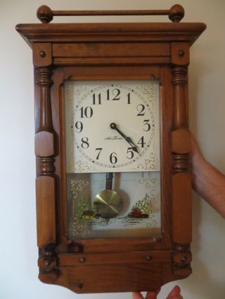 Vintage Rare Seth Thomas " Country Village " Wood Wall Clock