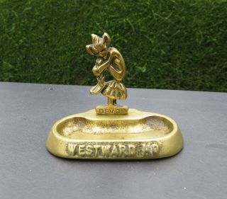 Vintage Solid Brass Devon Pixie Trinket Dish - Westward Ho