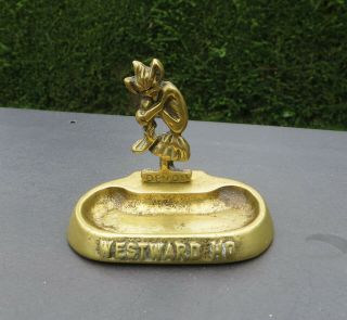 Vintage Solid Brass Devon Pixie Trinket Dish - Westward Ho 2