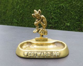 Vintage Solid Brass Devon Pixie Trinket Dish - Westward Ho 3