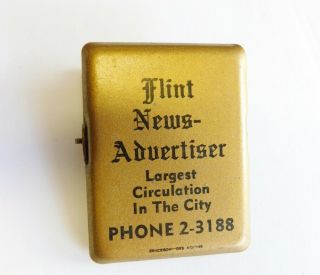 Antique Advertising Paper Clip Flint Mi News Advertiser Erickson Rare