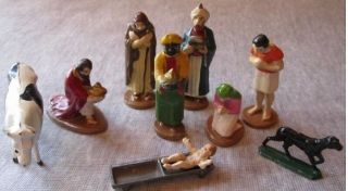 Wend - Al Toys Very Rare Vintage 1948 Nativity Set Figures & Animals