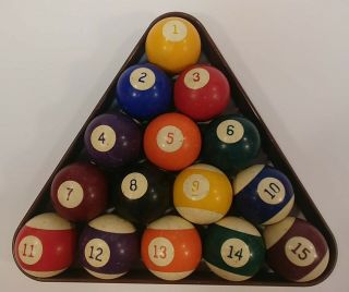 Vintage Antique 2 - 1/4” Billiard Pool Ball Complete Set w/ Cue Ball 2