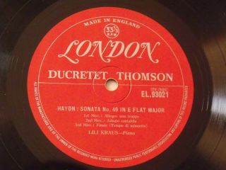 London Ducretet - Thomson EL 93021 - Lili Kraus Recital - Haydn - Piano Sonatas - Rare - EX. 3