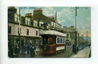 Scotland,  Renfrewshire Antique Postcard,  Johnstone High Street,  Trolley,  People