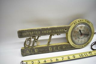 Vintage Rare 1950 ' s? O ' Keefe ' s Okeefes Ale Beer Advertising Clock Sign Work 3