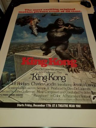 King Kong Poster 3419 De Laurentiis Monster Movie 1976 Very