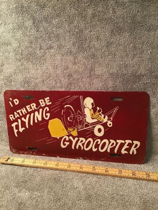 Rare Vintage Gyrocopter License Plate