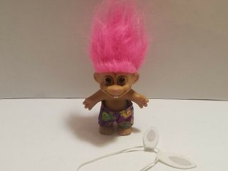 Vintage Russ 4.  5 " Easter Bunny With Teeth And Ears Troll Doll With Pink Hair Euc
