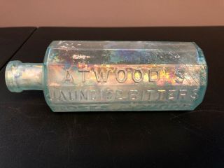 Very Rare 1860’s Atwoods Jaundice Bitters 6” Bottle,  Civil War Era,  Georgetown