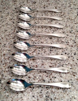 Reed & Barton Colony Silverplate Flatware 4 3/8 " Demitasse Spoons Set Of 8