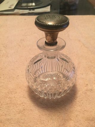Rare Sterling Silver Stopper Glass Cologne Perfume Bottle