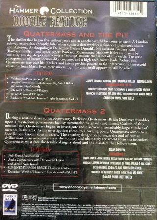 QUATERMASS & THE PIT/ QUATERMASS 2 (DVD,  2003,  2 - Disc Set) Rare OOP ANCHOR BAY 2