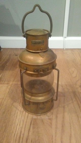 Vintage Brass & Copper Anchor Oil Lamp “anchor” Nautical Maritime Ships Light
