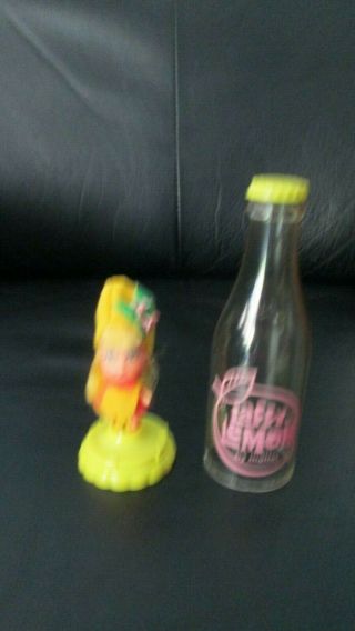 Vintage Liddle Kiddles Laffy Lemon Kola Cola Soda Pop Bottle Little Doll Yellow 3