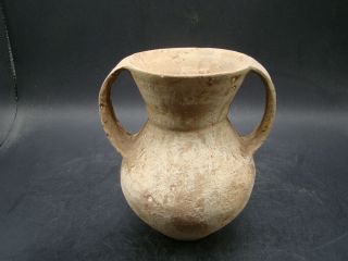 Chinese Neolithic Age Period Pottery 2 Handles Jar V6155