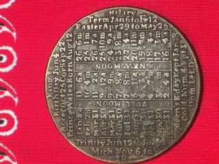 1789 Large American Revolution Period Calendar Medal RARE BRITISH Token 2