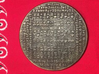 1789 Large American Revolution Period Calendar Medal RARE BRITISH Token 3
