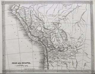 1836 Antique Map; Peru And Bolivia - Alexander Findlay