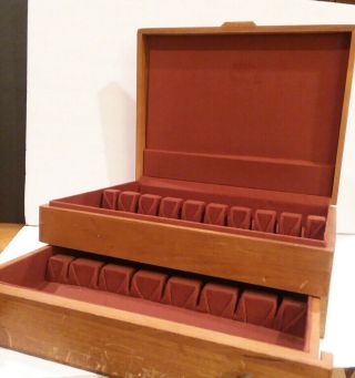 Mcgraw Sterling Silverplate Flatware Wooden Wood Storage Chest Case Box 16,  Vtg