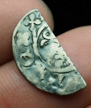 Rare Silver Nd 1216 - 1247 Medieval England Henry Iii Cut 1/2 Penny London 195