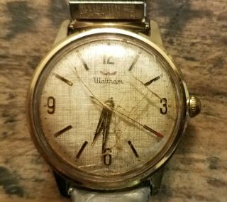 Vintage Waltham Gold Filled Stainless Swiss Made Mechanical Mens Watch