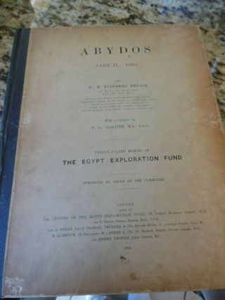 Rare.  Petrie,  W M Flinders Abydos Part 2 1903 The Egypt Exploration Fund