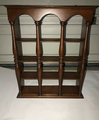 Vintage Wooden Knick Knack Or 9 Tea Cup Shelf/ Collectible Display Rack