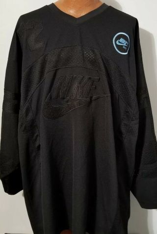 Rare Vintage Nike 72 Swoosh Hockey Jersey Shirt Size 2xl Black Hip Hop Big Logo