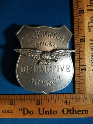 Obsolete Pinkerton National Detective Agency Law Badge Rare Design