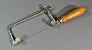 Antique German Jewelers Coping Adjustable Fret Saw Wood Handle Repair Tool