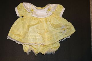 Cabbage Patch Kids Vintage Coleco Yellow Taffeta Party Dress Cute