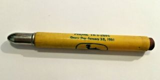 Rare Vintage John Deere Day 1961 Pencil Millington Michigan Advertising