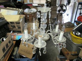 Handmade Imported Vintage Crystal Glass 5 Arm Chandelier Ceiling Light Fixture