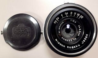 Nikon W - Nikkor - C 35mm F/2.  5 Rf Lens With Caps Rare