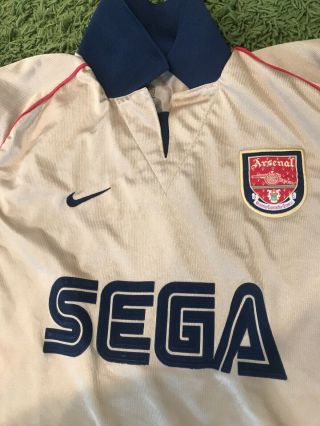 Rare Arsenal 2001/2002 Gold Away Football Shirt Nike Size Adult Large